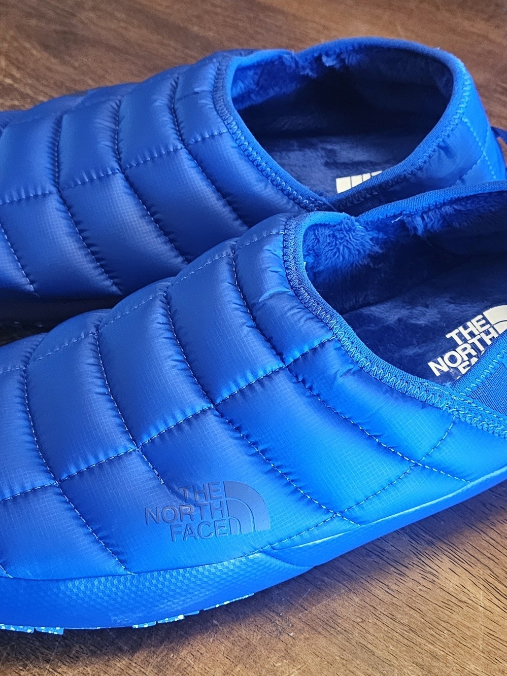 The North Face Men’s Bright Blue Quilted Slip-On Loafers